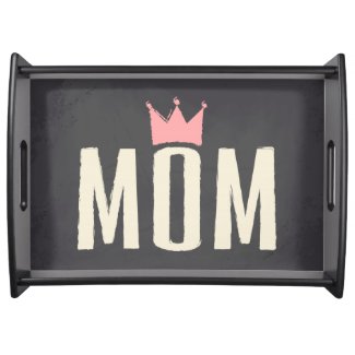 Pink & Cream Mom Chalkboard Text Design Serving Platters