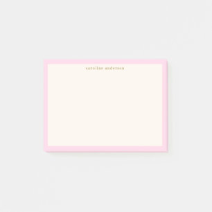 Pink Cream Personalized Name Back to School Study Post-it Notes