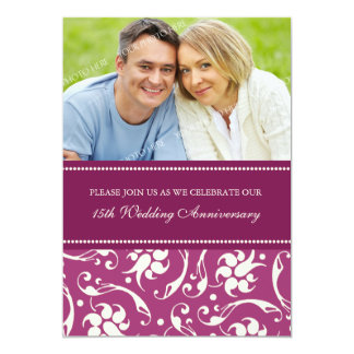 Pink Cream Photo 15th Anniversary Party Invitation