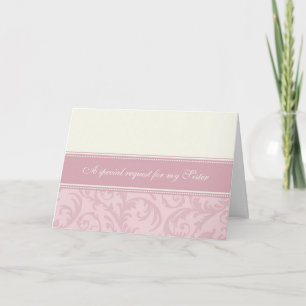 Pink Cream Sister Maid of Honor Invitation Card