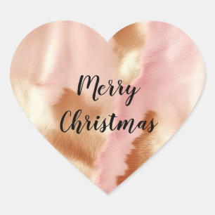 Pink Cream Tan Southwest Cowgirl Cowhide Heart Sticker