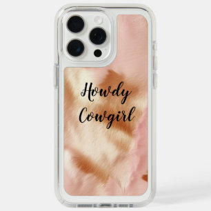 Pink Cream Tan Southwest Cowgirl Cowhide iPhone 15 Pro Max Case