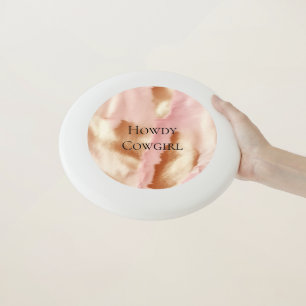 Pink Cream Tan Southwest Cowgirl Cowhide Wham-O Frisbee
