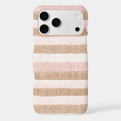 Pink Cream Tan Stripes iPhone 17 Pro Max Case