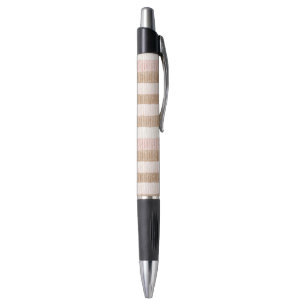 Pink Cream Tan Stripes Pen