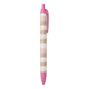Pink Cream Tan Stripes Pen