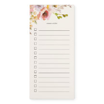 Pink & Cream Watercolor Floral To Do List