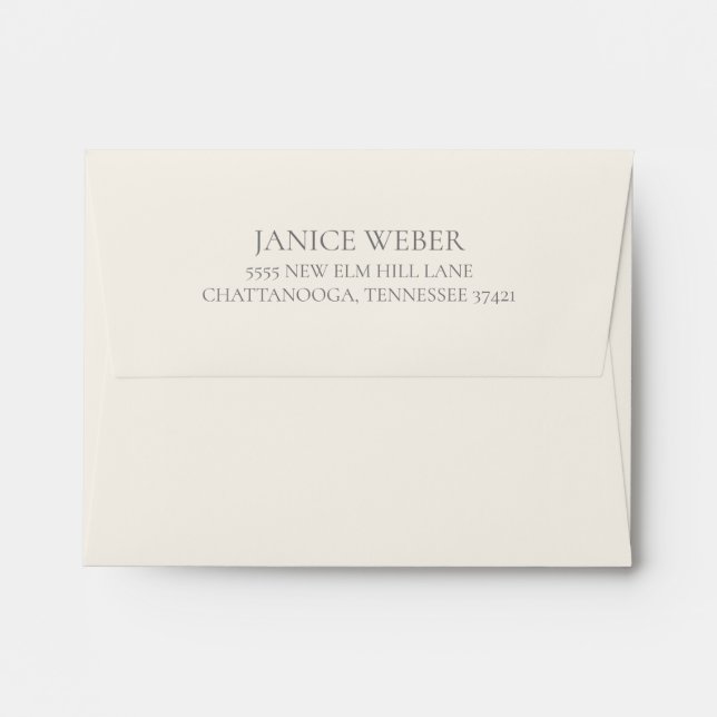 Pink Cream Wedding 5x7 Envelope (Back (Top Flap))