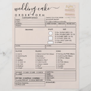 SunRayArt Designs - Cake Order Form Editable