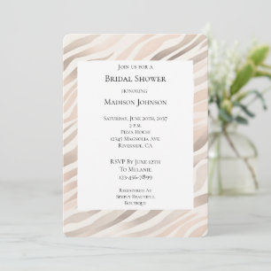 Pink Cream Zebra Animal Print Bridal Shower Invitation
