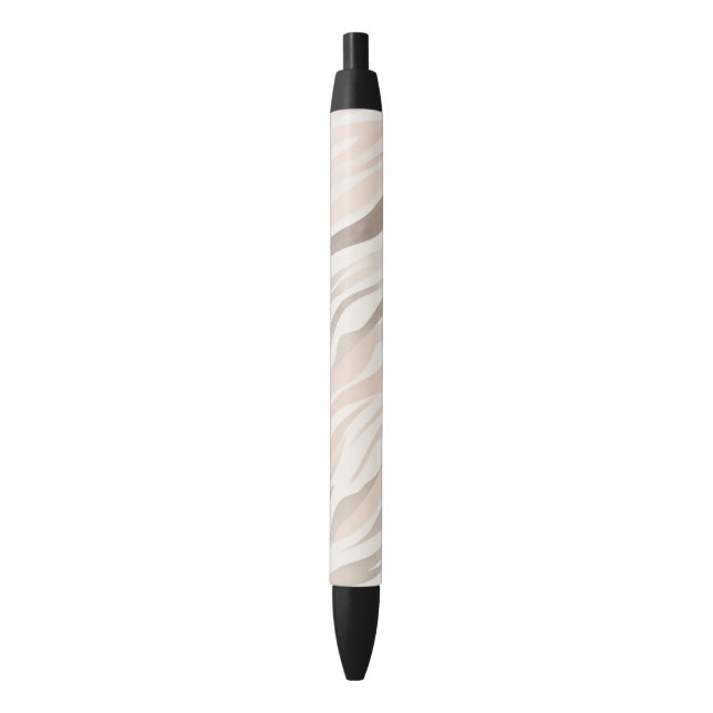 Pink Cream Zebra Animal Print Pen (Front Vertical)
