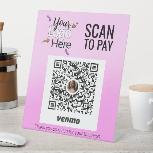 Pink Create Custom Venmo for Business Pedestal Sign