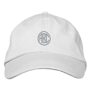 Pink Create Your Own Initials Monogram Text Embroidered Baseball Cap