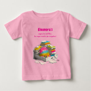 Pink Creative Crayon Monster Kids Baby T-Shirt