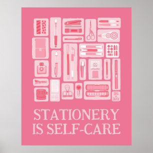 Pink Creative Tools Illustration Self-Care Poster