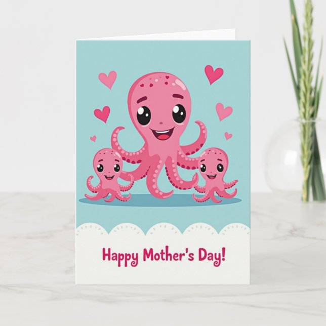 Pink Creatures Mothers Day Card (Front)