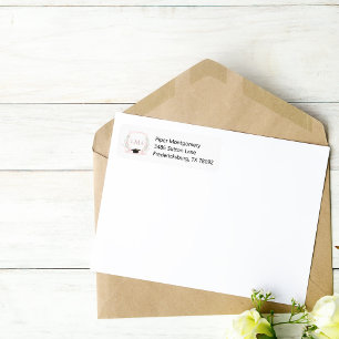 Pink Crest Coquette Monogram Graduation Label