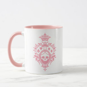 Pink Crest with Skull and Cardsuits Mug