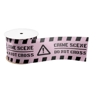 Pink Crime Scene Do not Cross Police Party Satin Ribbon