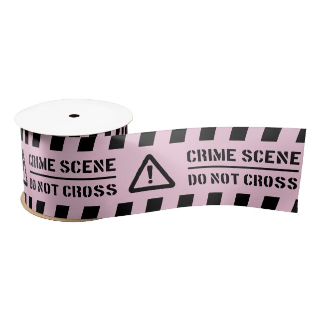 Pink Crime Scene Do not Cross Police Party Satin Ribbon (Spool)
