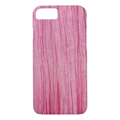 pink crinkled gauze fabric iPhone 87 case