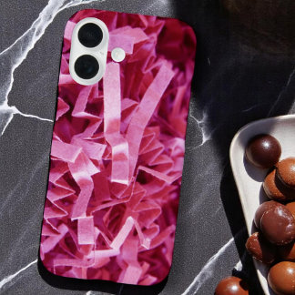Pink Crinkled Shredded Paper Abstract Photograph iPhone 16 Case