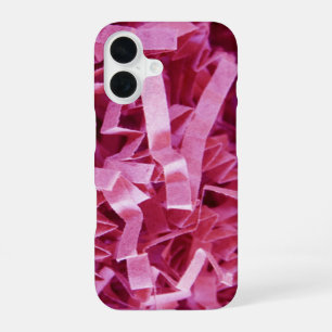 Pink Crinkled Shredded Paper Abstract Photograph iPhone 16 Case