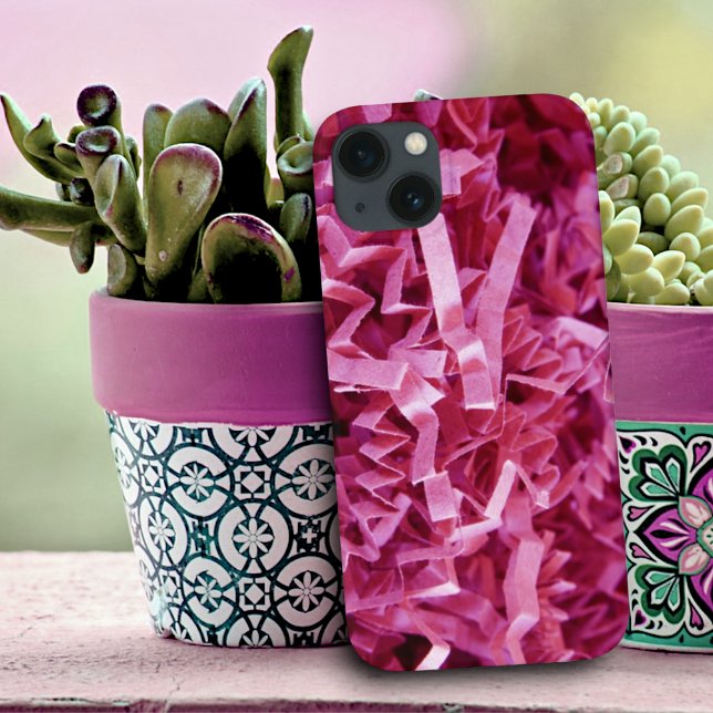 Pink Crinkled Shredded Paper Photograph Abstract Case-Mate iPhone Case (iPhone back cover with shredded paper photograph design)