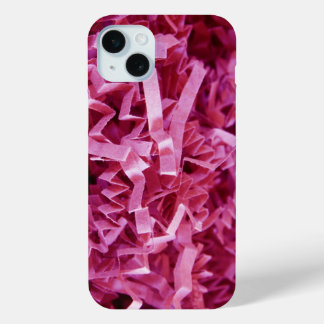 Pink Crinkled Shredded Paper Texture Photograph iPhone 15 Plus Case