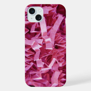 Pink Crinkled Shredded Paper Texture Photograph iPhone 15 Plus Case