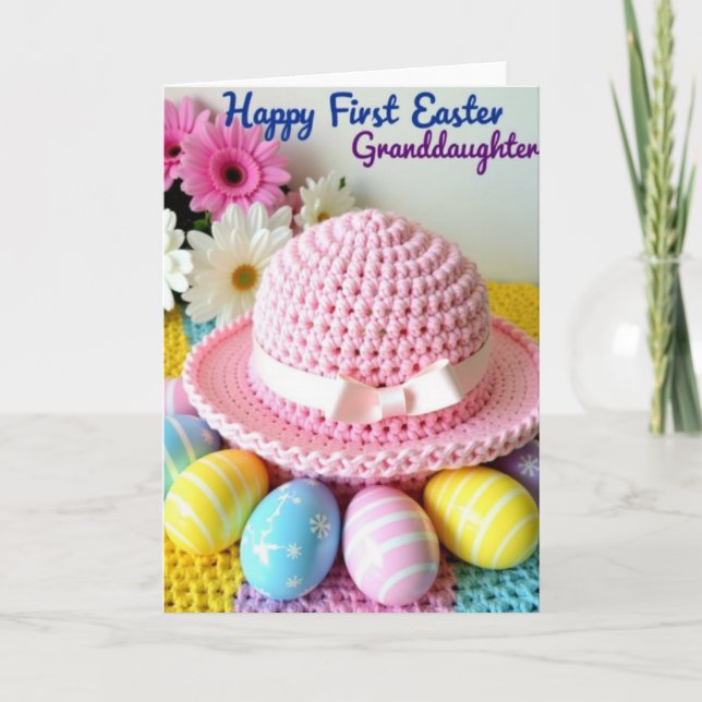 Pink Crochet Bonnet Pattern Card (Front)