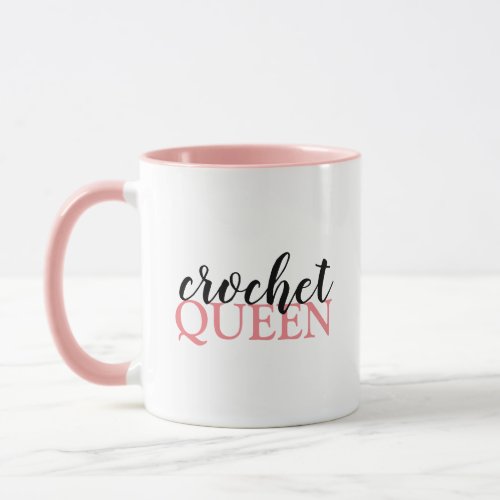 Pink Crochet Queen Mug