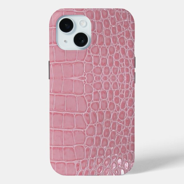 Pink Crocodile Leather Aesthetic Case-Mate iPhone Case (Back)