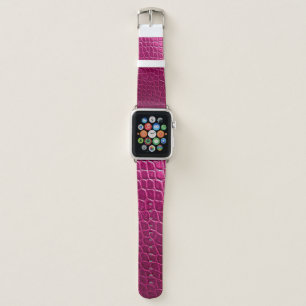Pink crocodile skin texture apple watch band