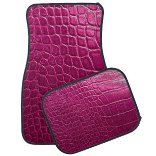 Pink crocodile skin texture car floor mat