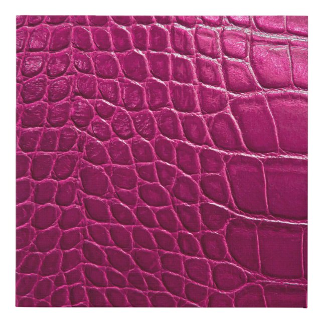 Pink crocodile skin texture faux canvas print (Front)