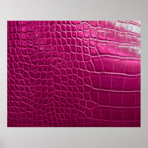 Pink crocodile skin texture poster