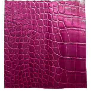 Pink crocodile skin texture shower curtain