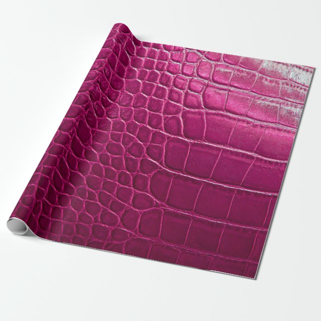 Pink crocodile skin texture wrapping paper (Unrolled)