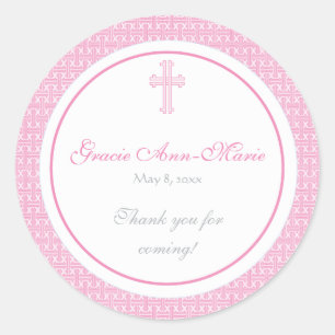 Pink Cross Address Label/Favor Sticker