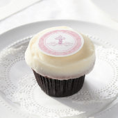Pink Cross Baptism Cupcake Frosting Rounds (Cupcake)