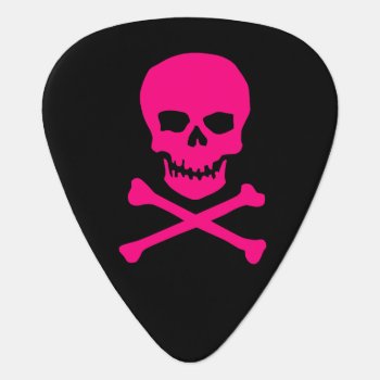 Pink Cross Bones Guitar Pick by HeavyMetalHitman at Zazzle