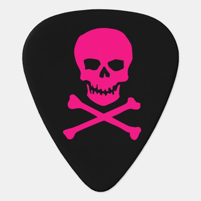 PINK CROSS BONES GUITAR PICK (Front)