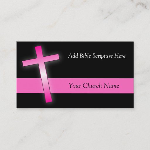 Customizable Pink Cross Business Cards