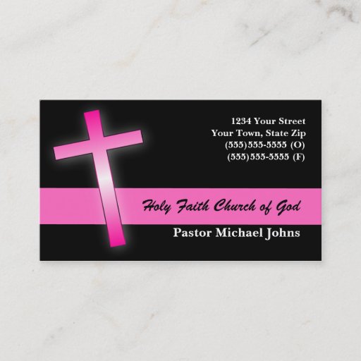 Customizable Pink Cross Business Cards