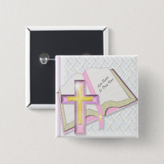 Pink Cross Christian Religious Backpack or Hat Pin
