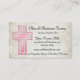 Pink Cross Christian Religious Business Cards 2