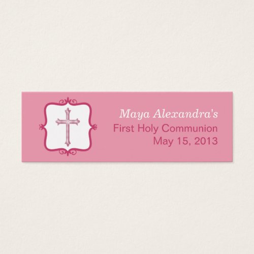 Pink Cross Communion Small Tag