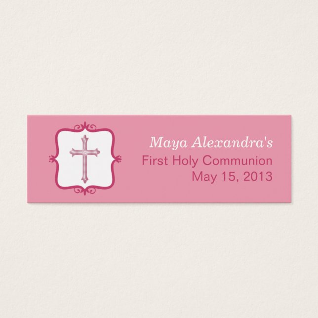 Pink Cross Communion Small Tag (Front)