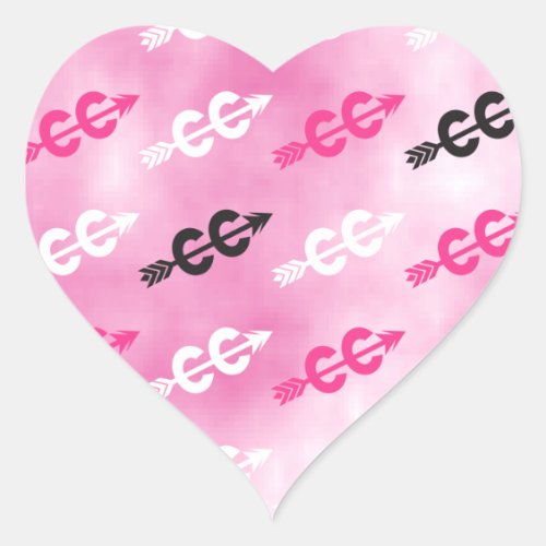 PINK Cross Country Running Arrow Symbols Stickers